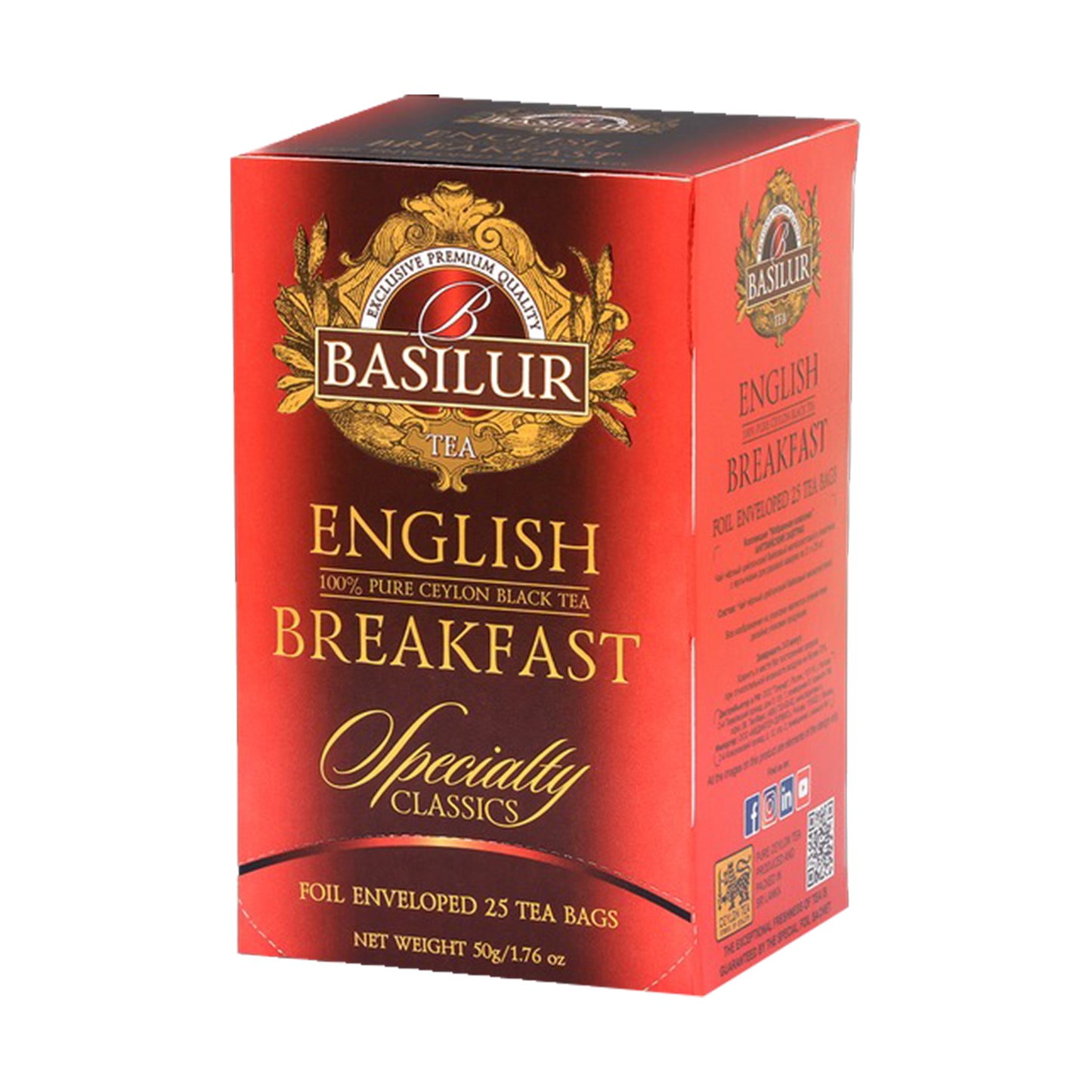 Basilur English Breakfast Pure Ceylon Black Tea Bags