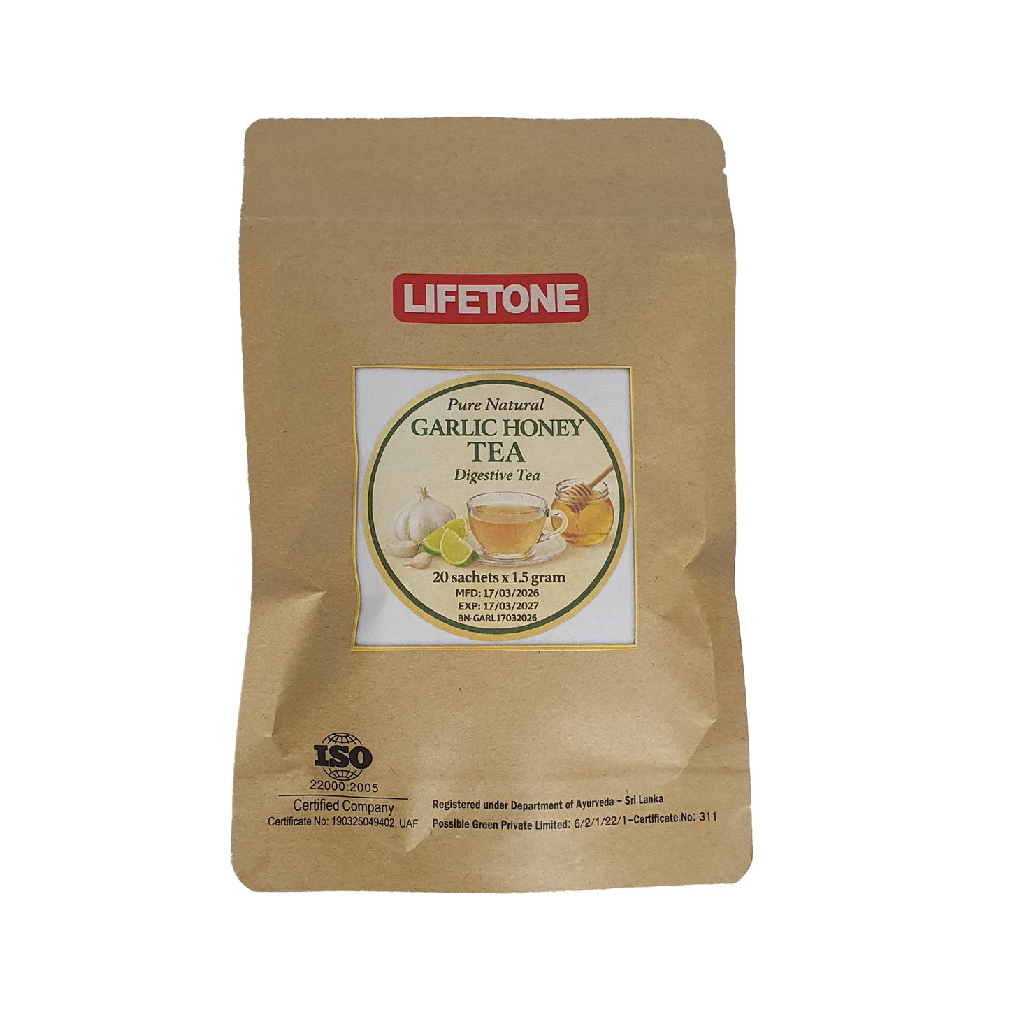 Tè al miele all'aglio Lifetone (40g)