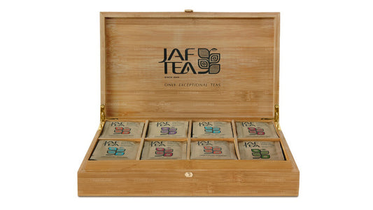Jaf Tea - Bustine di tè in bambù a 8 scomparti con busta di tè in pellicola (160 g)