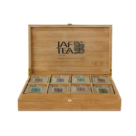 Jaf Tea - Bustine di tè in bambù a 8 scomparti con busta di tè in pellicola (160 g)