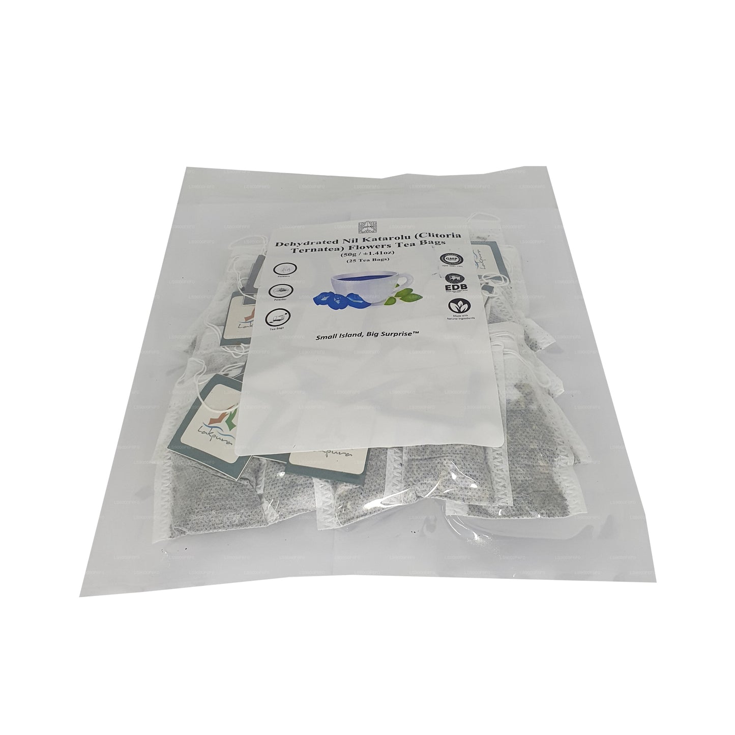 Lakpura® Bustine di tè ai fiori di pisello farfalla disidratati (Nil Katarolu; Clitoria Ternatea) (25 bustine)