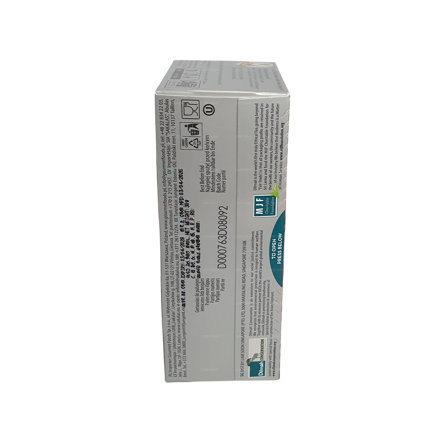 Tè nero aromatizzato al litchi Dilmah (30g)
