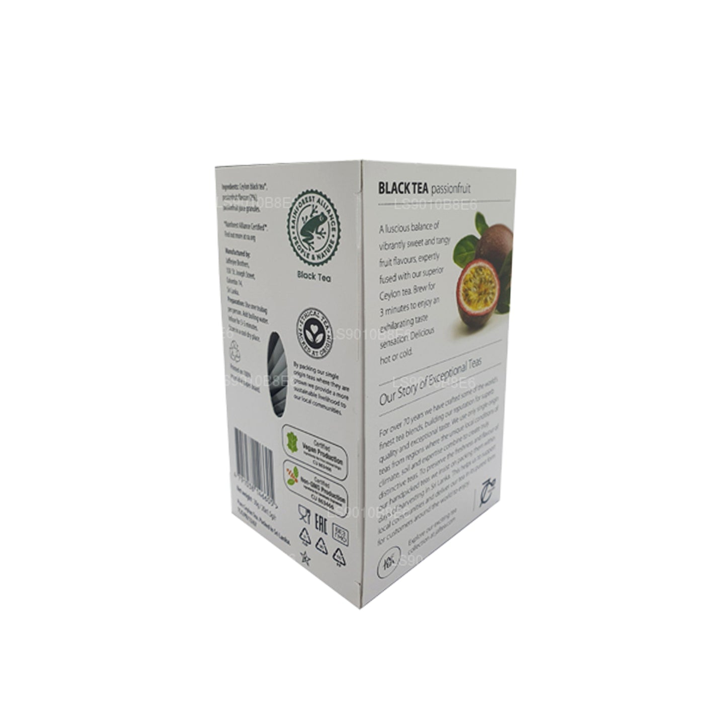Jaf Tea Pure Fruits Collection Black Tea, bustine di tè nero, frutto della passione, in pellicola, 30 g