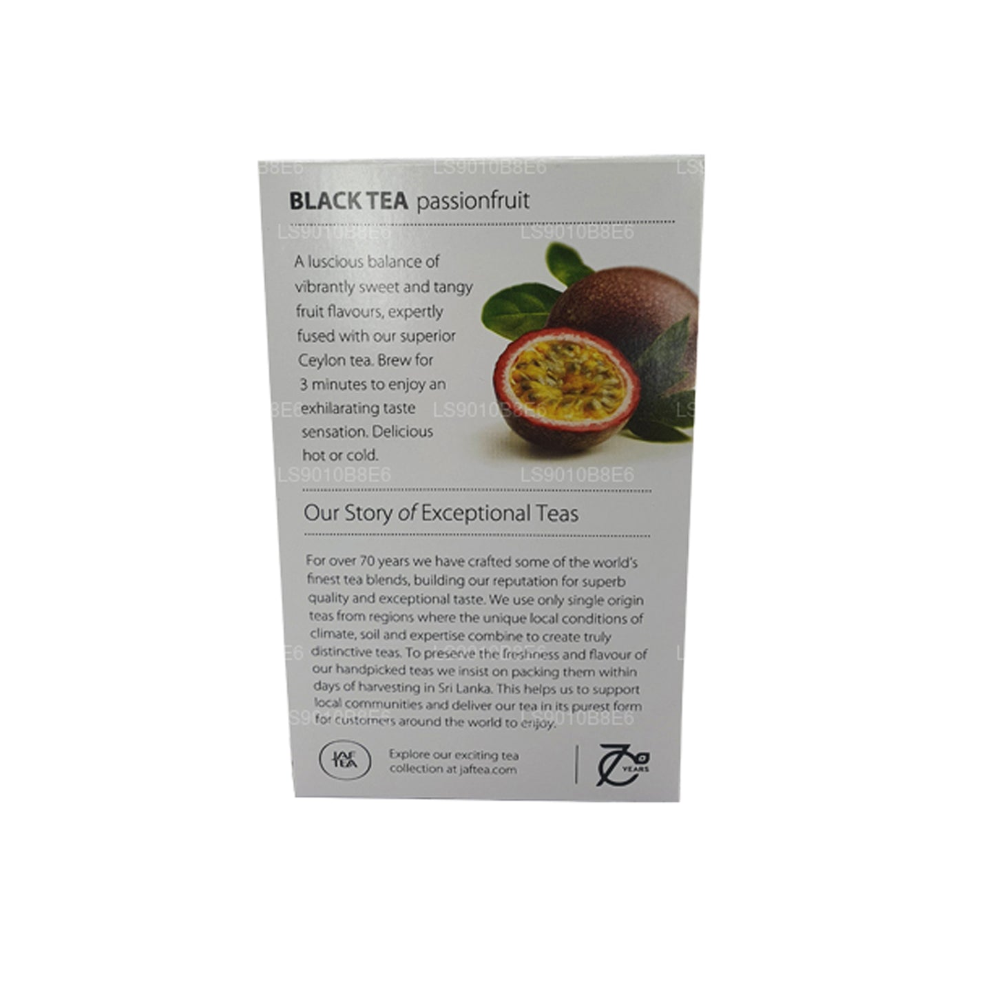 Jaf Tea Pure Fruits Collection Black Tea, bustine di tè nero, frutto della passione, in pellicola, 30 g