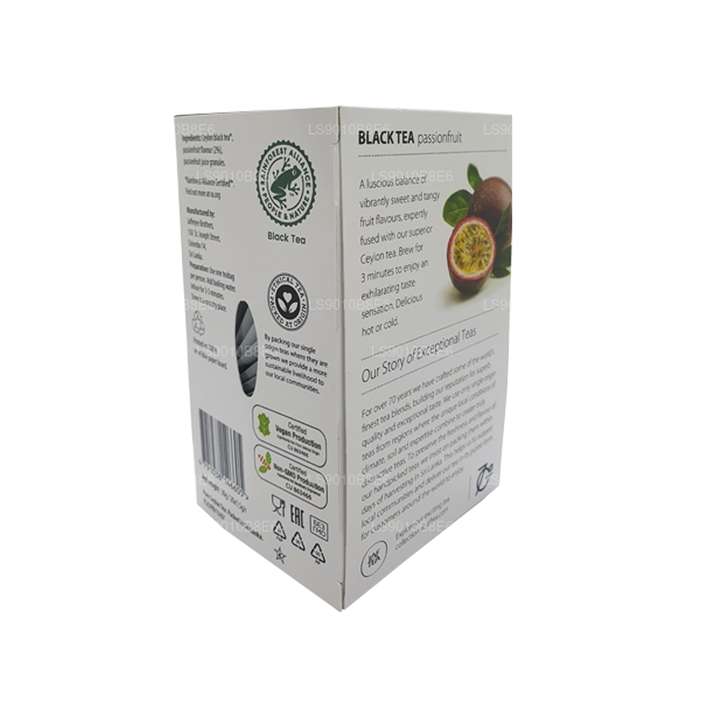 Jaf Tea Pure Fruits Collection Black Tea, bustine di tè nero, frutto della passione, in pellicola, 30 g