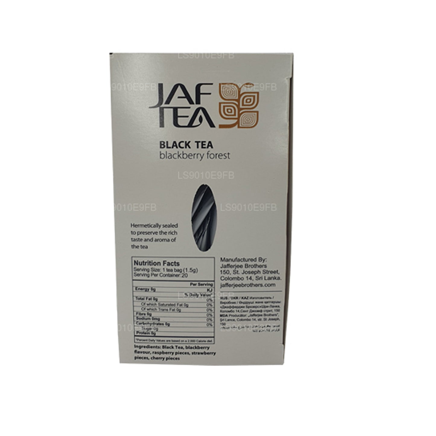Bustine da tè Jaf Tea Pure Fruits Collection per tè nero Blackberry Forest (30 g)