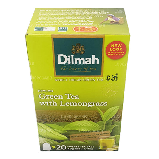 Dilmah Pure Ceylon Green Tea with Lemongrass Tea (40g) 20 Tea Bags