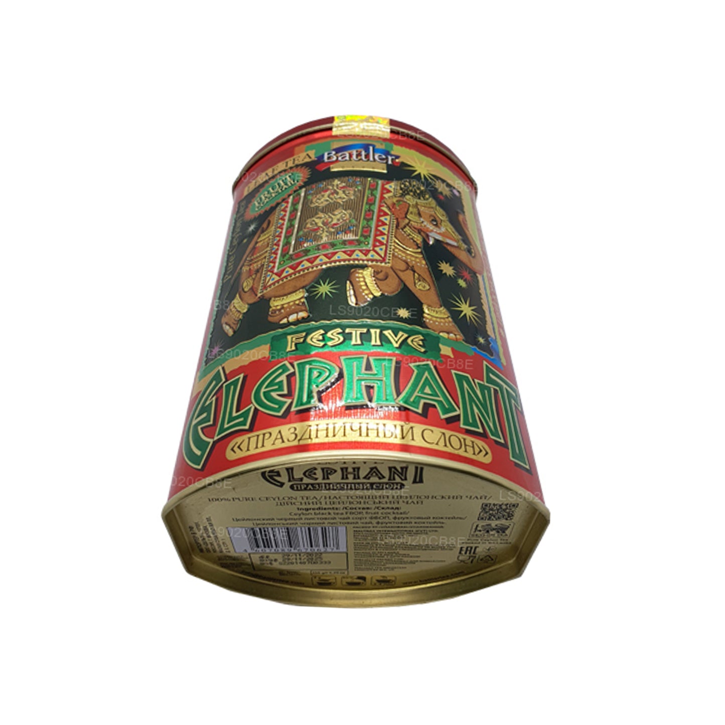 Battler Festive Elephant Fruit Cocktail Tin Caddy (100g)