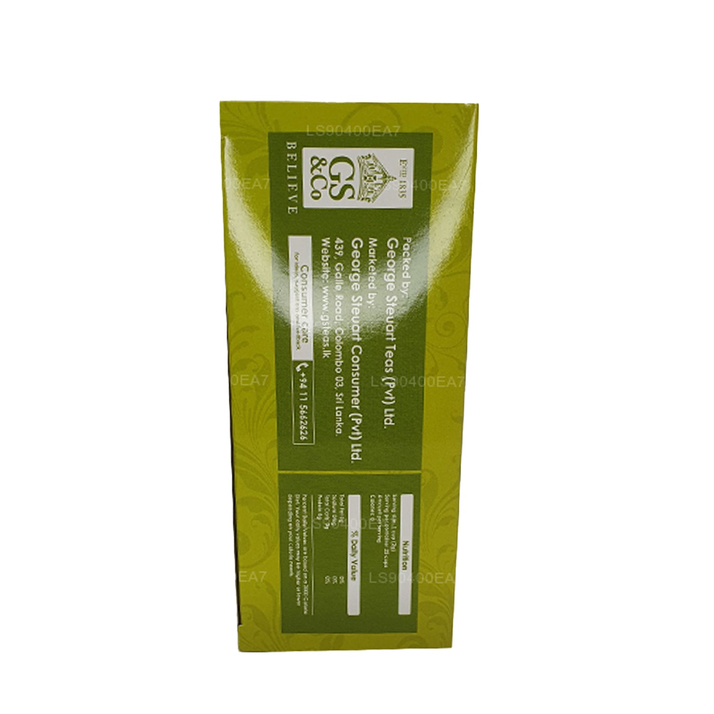 Tè verde puro George Steuart (50 g) 25 bustine di tè
