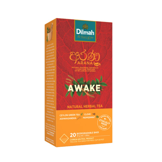 Tè verde naturale alle erbe Dilmah Arana Awake (20 bustine di tè senza etichetta)