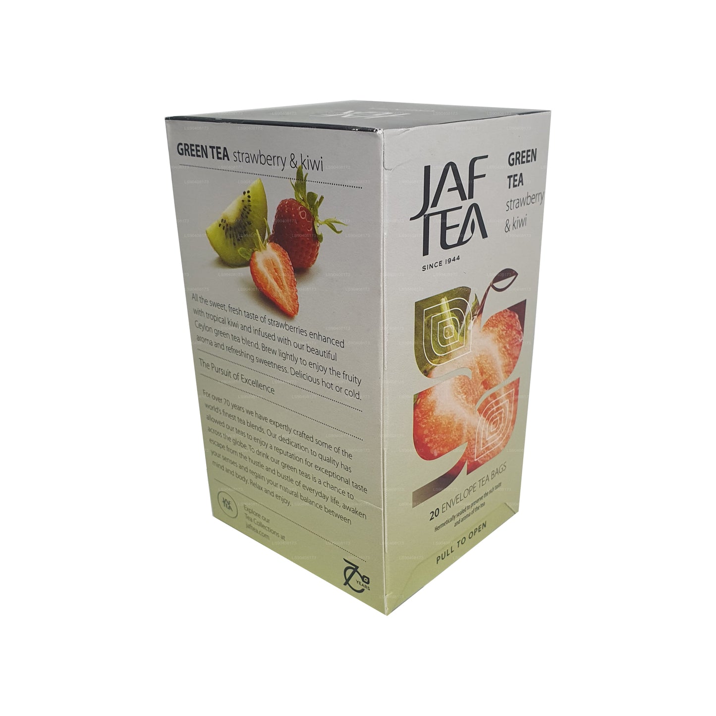 Jaf Tea Strawberry and Kiwi Green Tea (40g) Foil Envelope Tea Bags