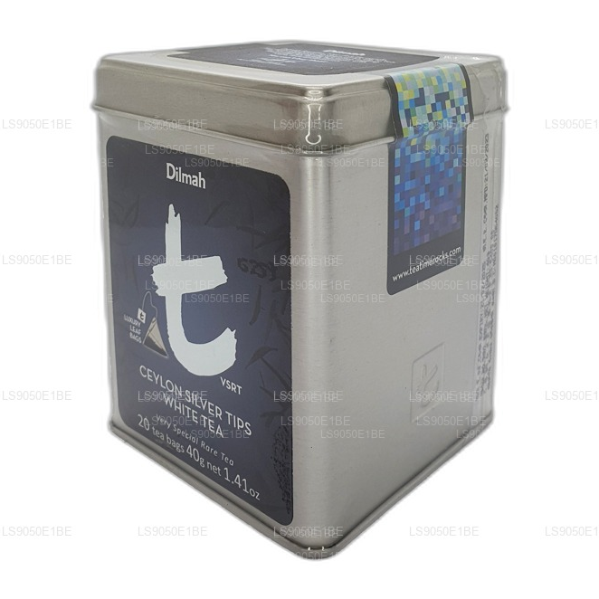 Contenitore in latta per tè bianco Dilmah serie T VSRT Ceylon Silver Tips (40 g), foglie sfuse