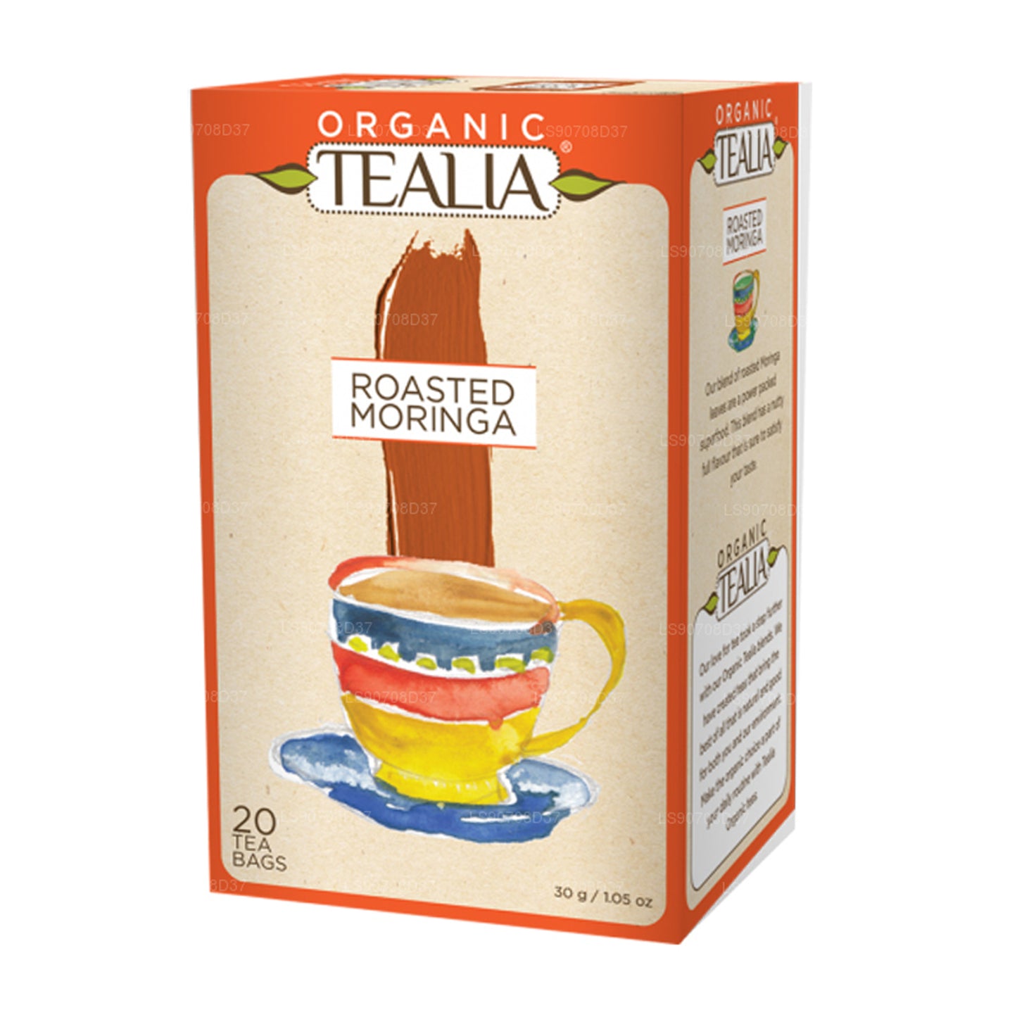 Tealia Organic Roasted Moringa - 20 Envelope Tea Bags (30g)