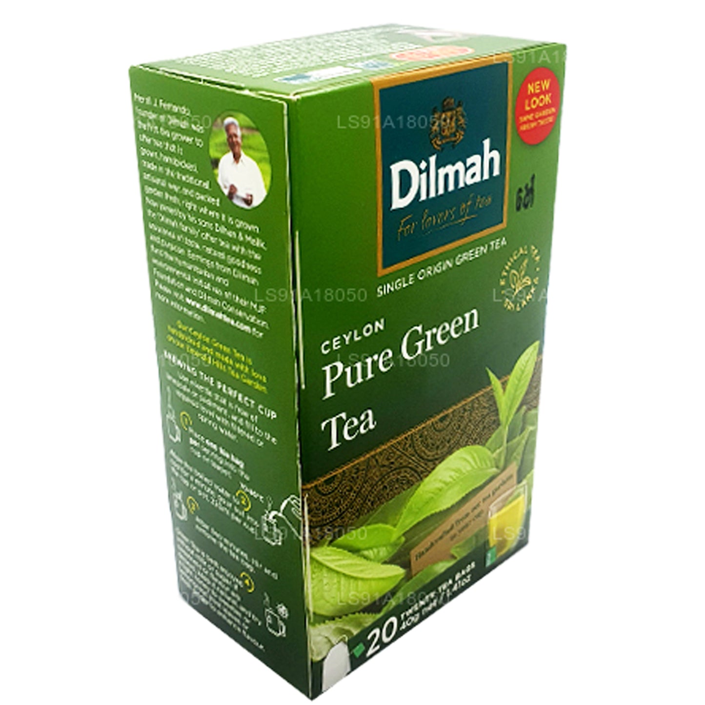 Dilmah Pure Ceylon Green Tea (40g) 20 bustine di tè