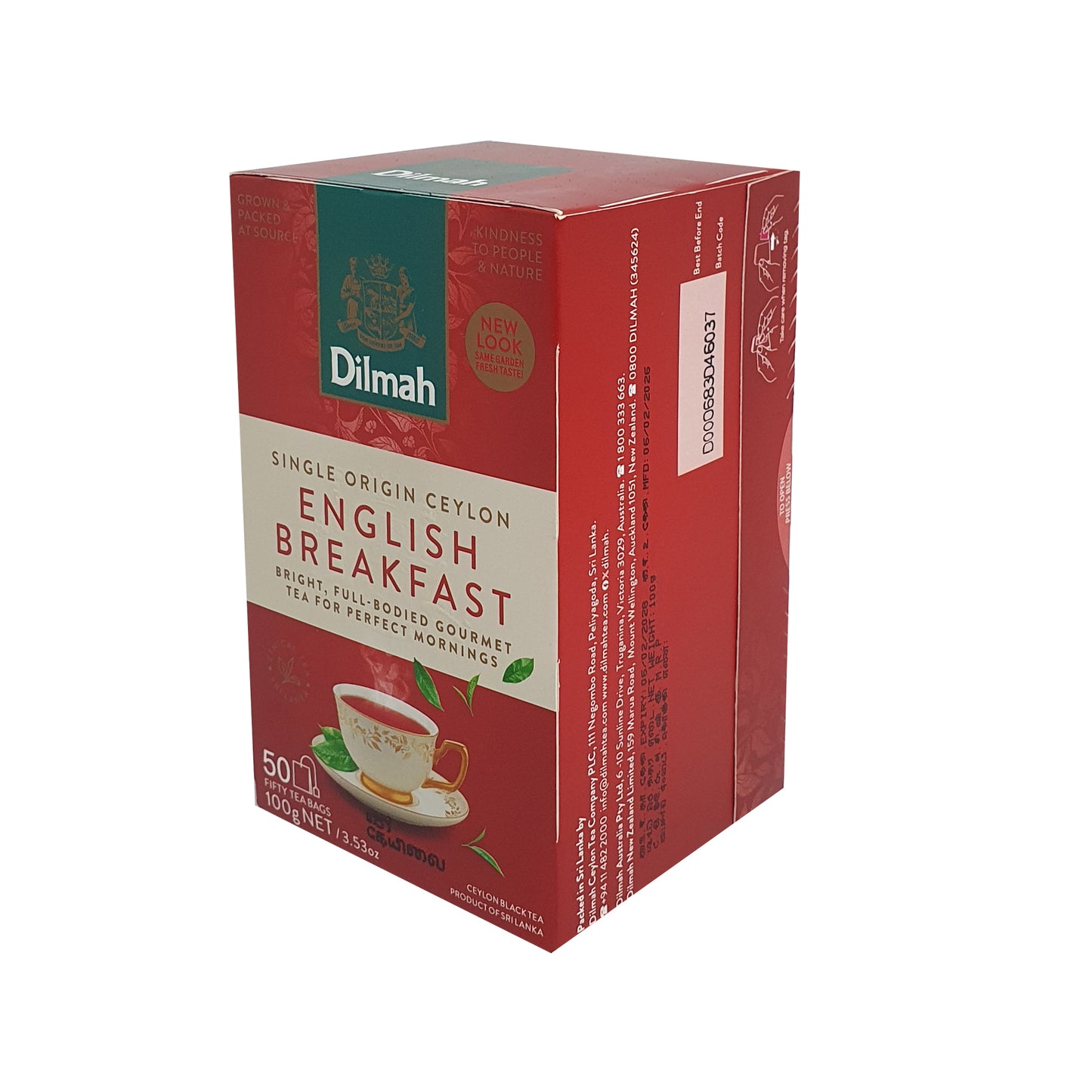 Dilmah English Breakfast Tea, 50 bustine di tè (100 g)