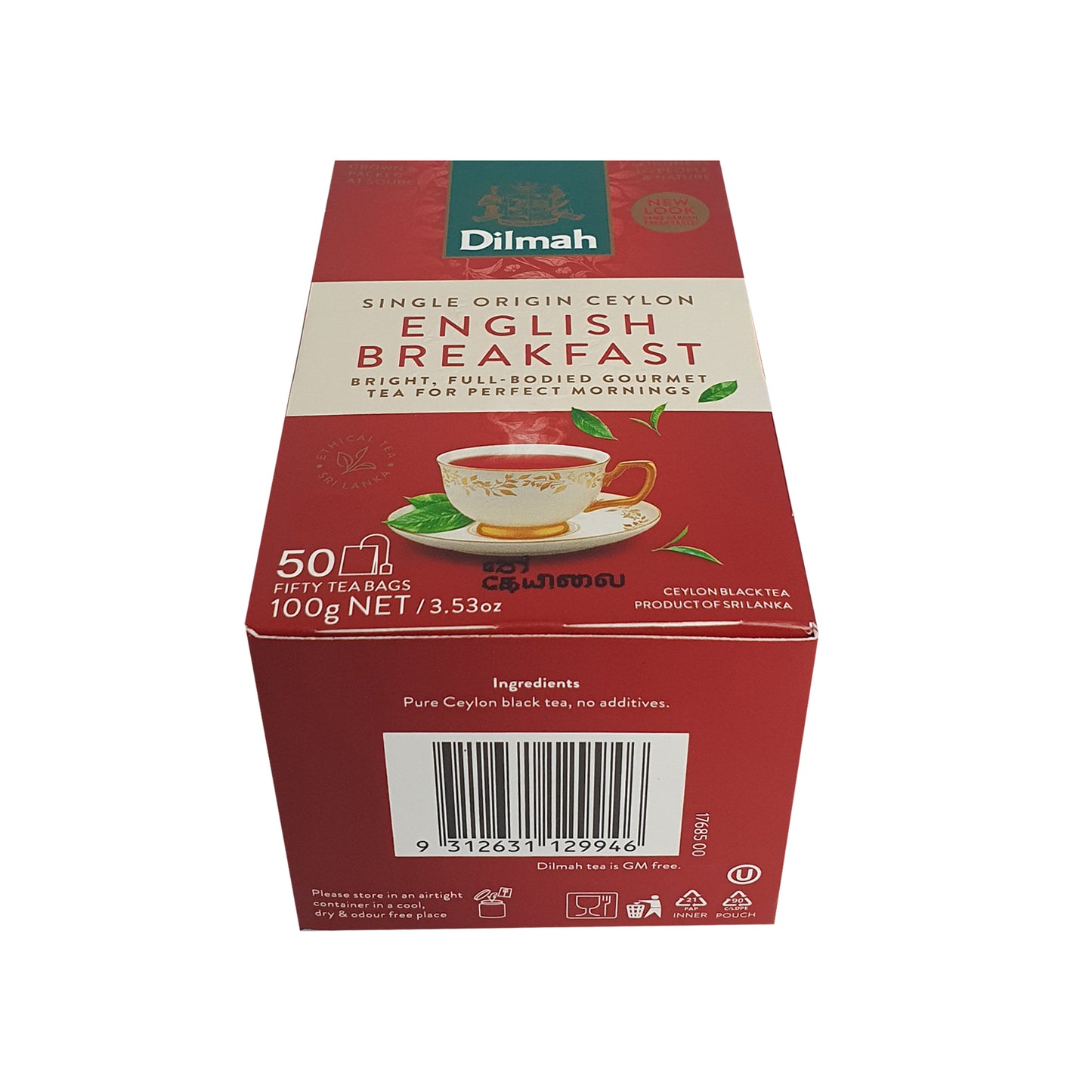 Dilmah English Breakfast Tea, 50 bustine di tè (100 g)