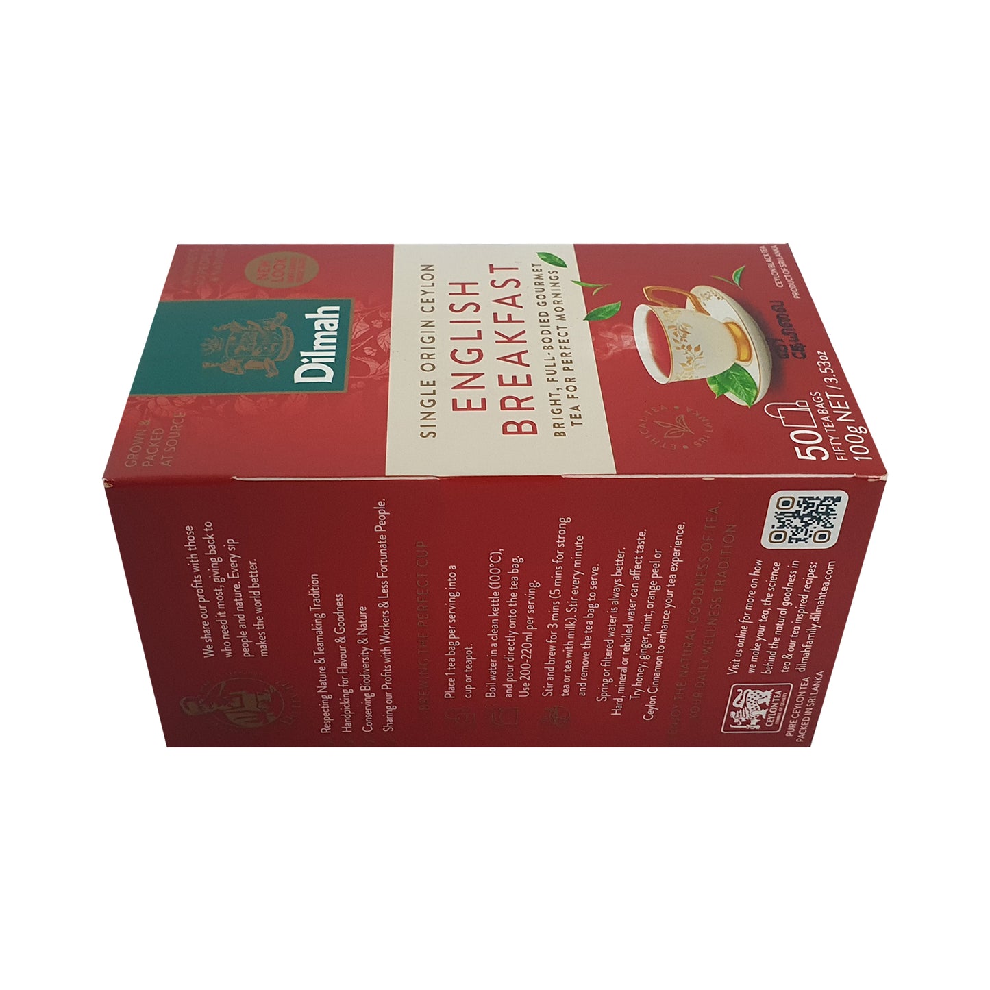 Dilmah English Breakfast Tea, 50 bustine di tè (100 g)