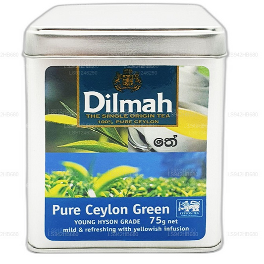 Dilmah Pure Ceylon Green Tea (YOUNG HYSON GRADE) tè sfuso in foglie (75 g) Contenitore