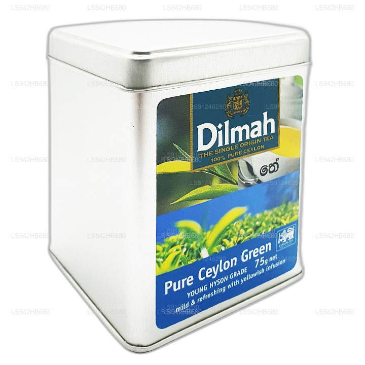 Dilmah Pure Ceylon Green Tea (YOUNG HYSON GRADE) tè sfuso in foglie (75 g) Contenitore