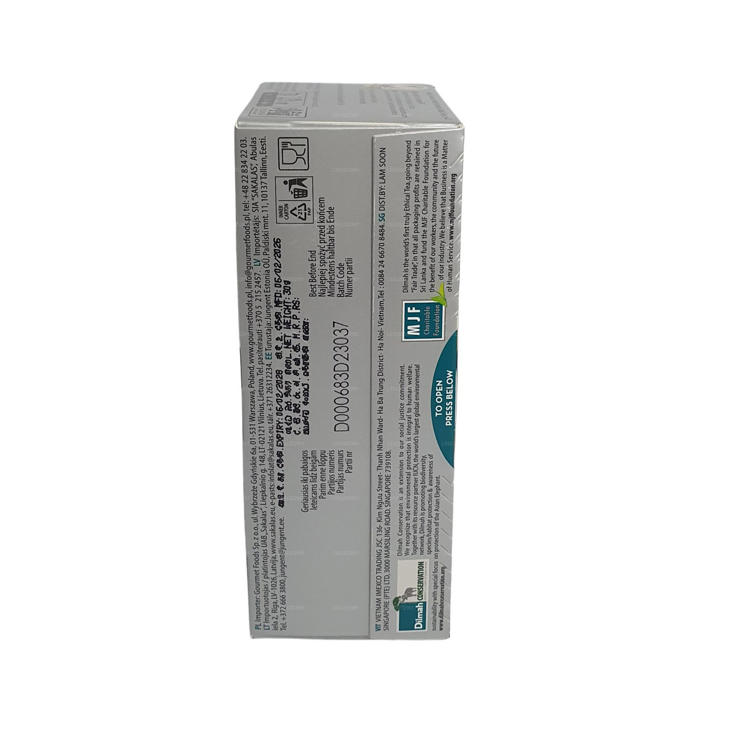 Tè nero aromatizzato allo zenzero Dilmah (30 g) 20 bustine di tè
