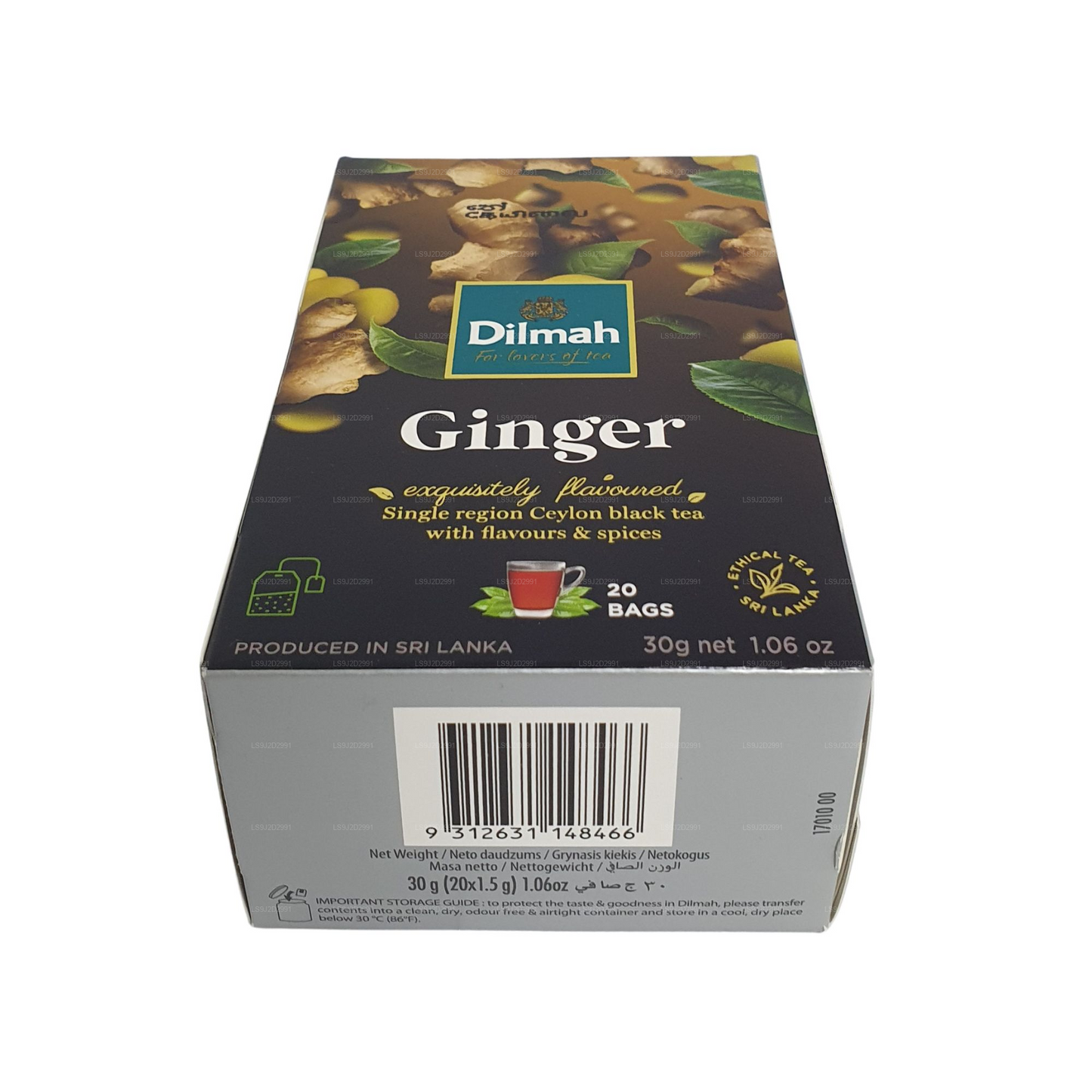Tè nero aromatizzato allo zenzero Dilmah (30 g) 20 bustine di tè