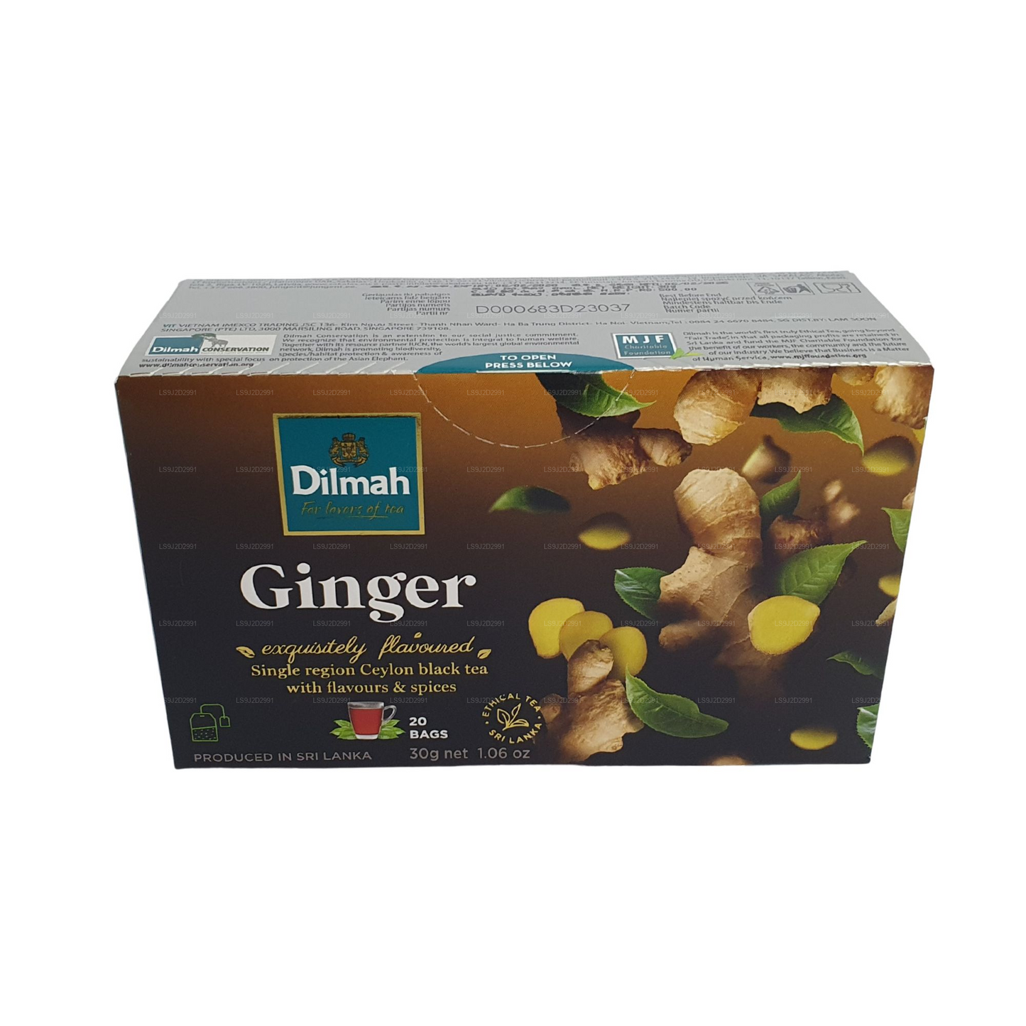 Tè nero aromatizzato allo zenzero Dilmah (30 g) 20 bustine di tè