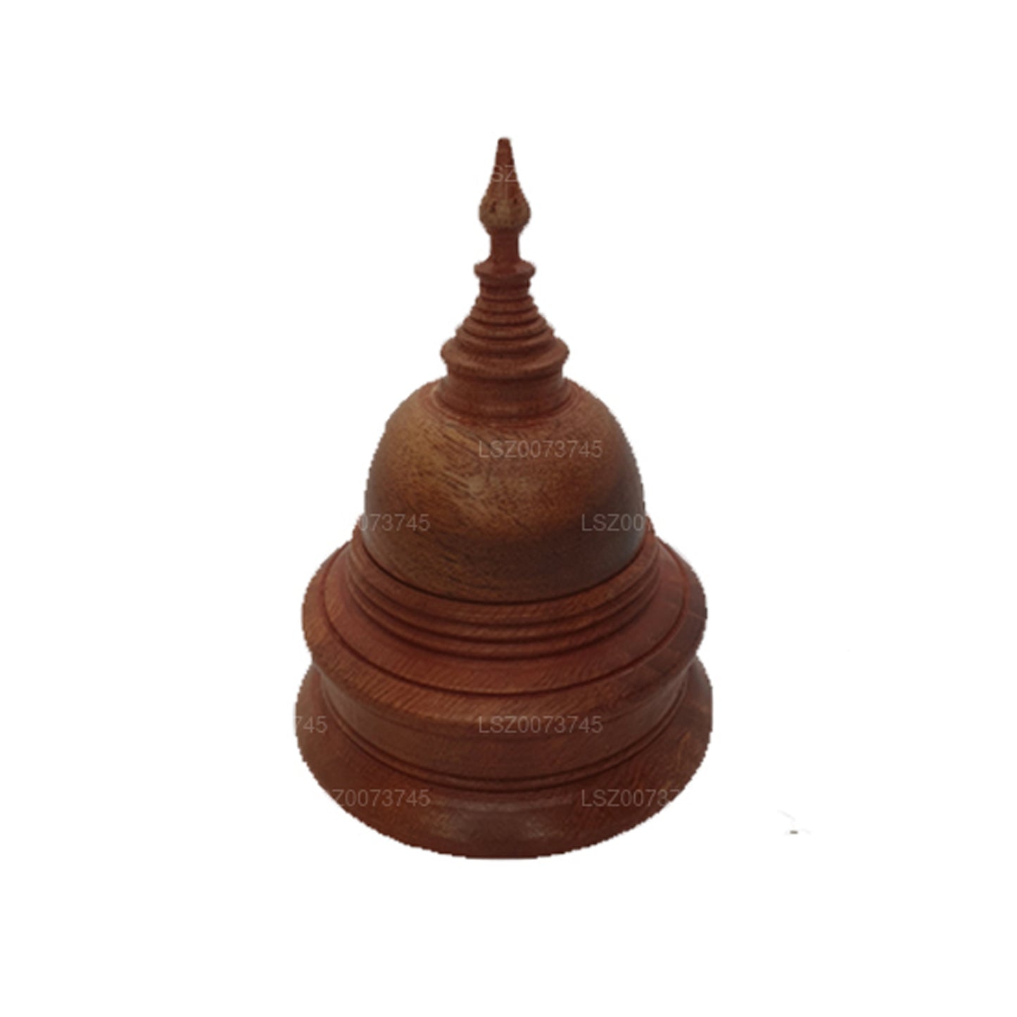 Stupa di Buddha in legno (altezza 4 pollici, larghezza 3 pollici)