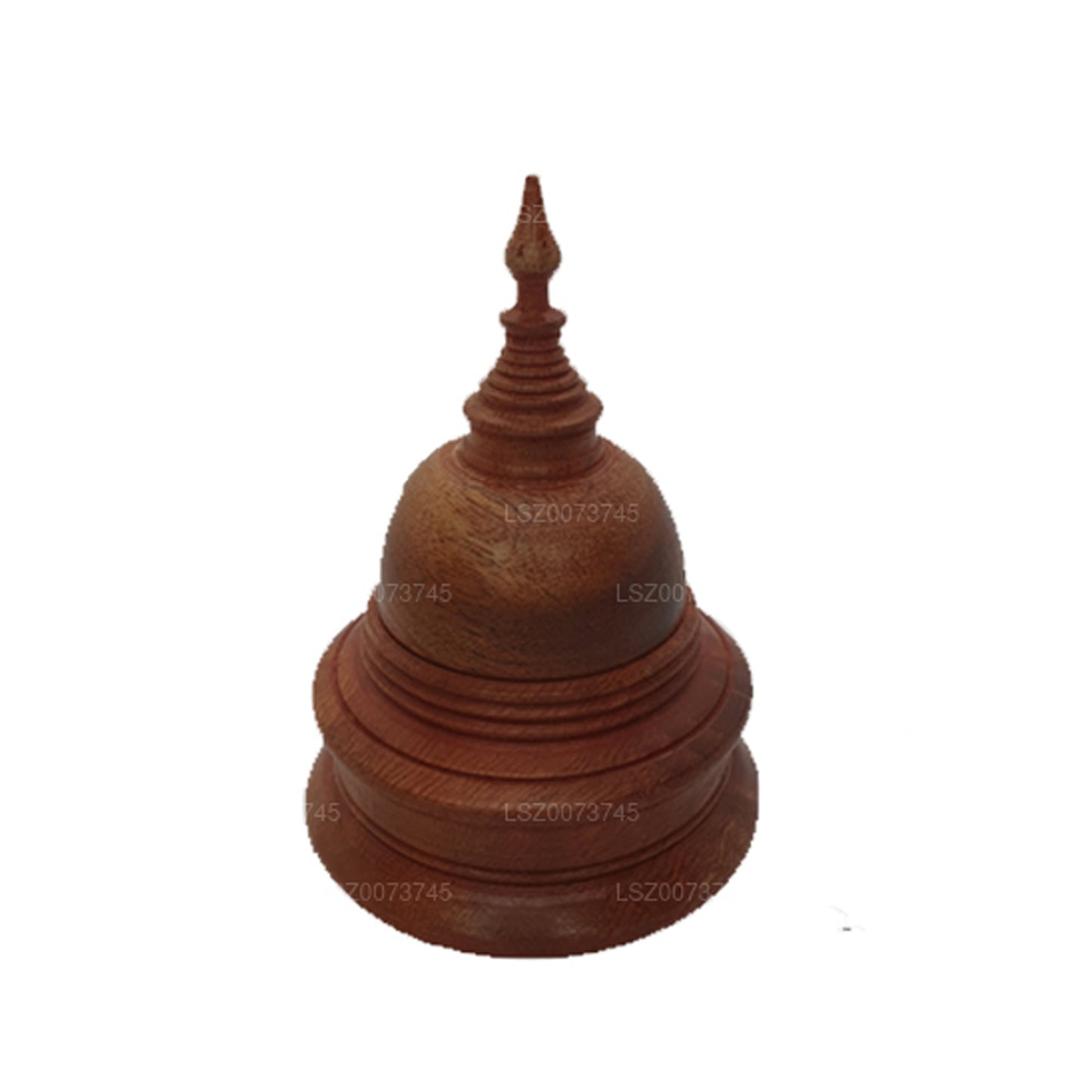 Stupa di Buddha in legno (altezza 4 pollici, larghezza 3 pollici)