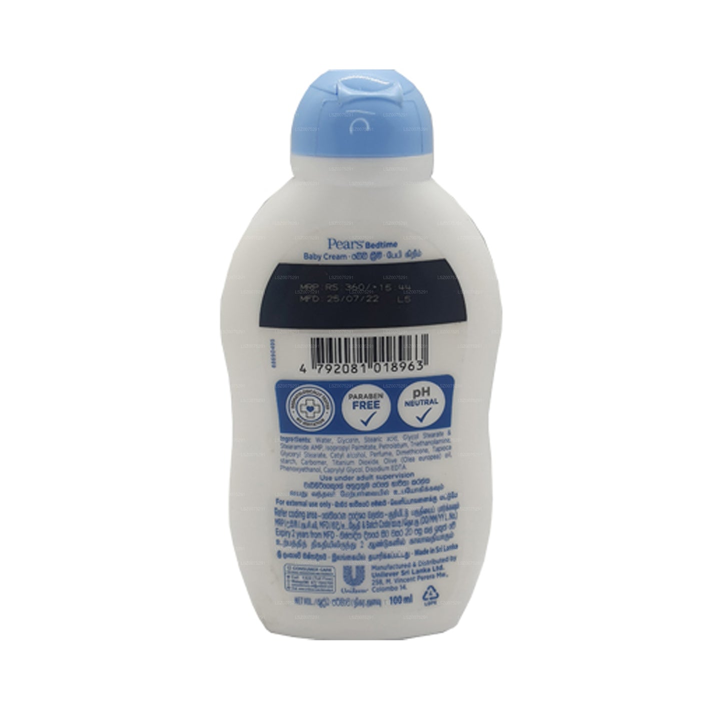 Crema per neonati Pears Bedtime (100 ml)