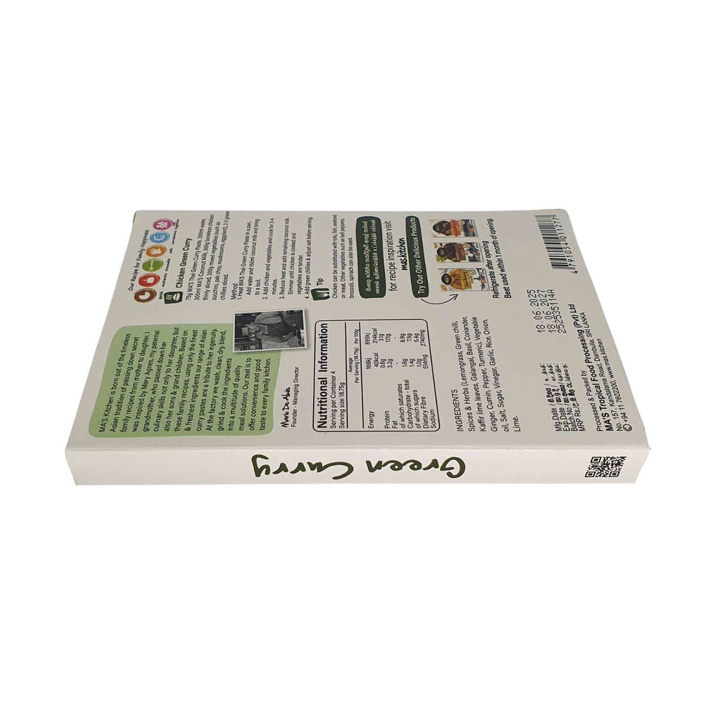 Pasta al curry verde tailandese MA's Kitchen (60g)