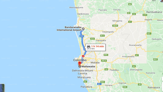 Transfer between Colombo (CMB) Airport and Fairview Hotel, Wellawatte