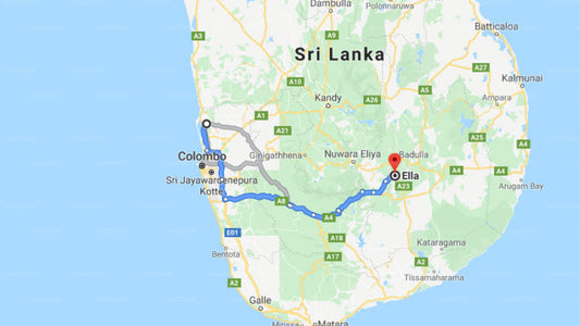 Transfer between Colombo Airport (CMB) and Eco Point Ella, Ella